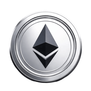 Grafikelement mit schwebender Ethereum (ETH) Münze