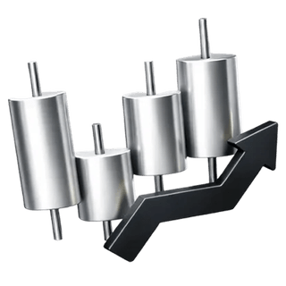 3D-Symbol eines Candlestick-Trading-Charts auf der Pfeil Vermothal-Über-uns-Seite