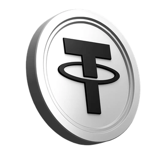 Tether-USDT-Münze in der Informationssektion der Plattform dargestellt